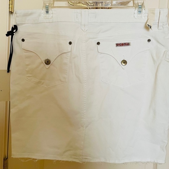 π
ΊHUDSON RARE NWT White Skirt lightly Shredded Hem Cotton Union Jack - Picture 9 of 10